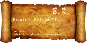 Brachtl Kristóf névjegykártya
